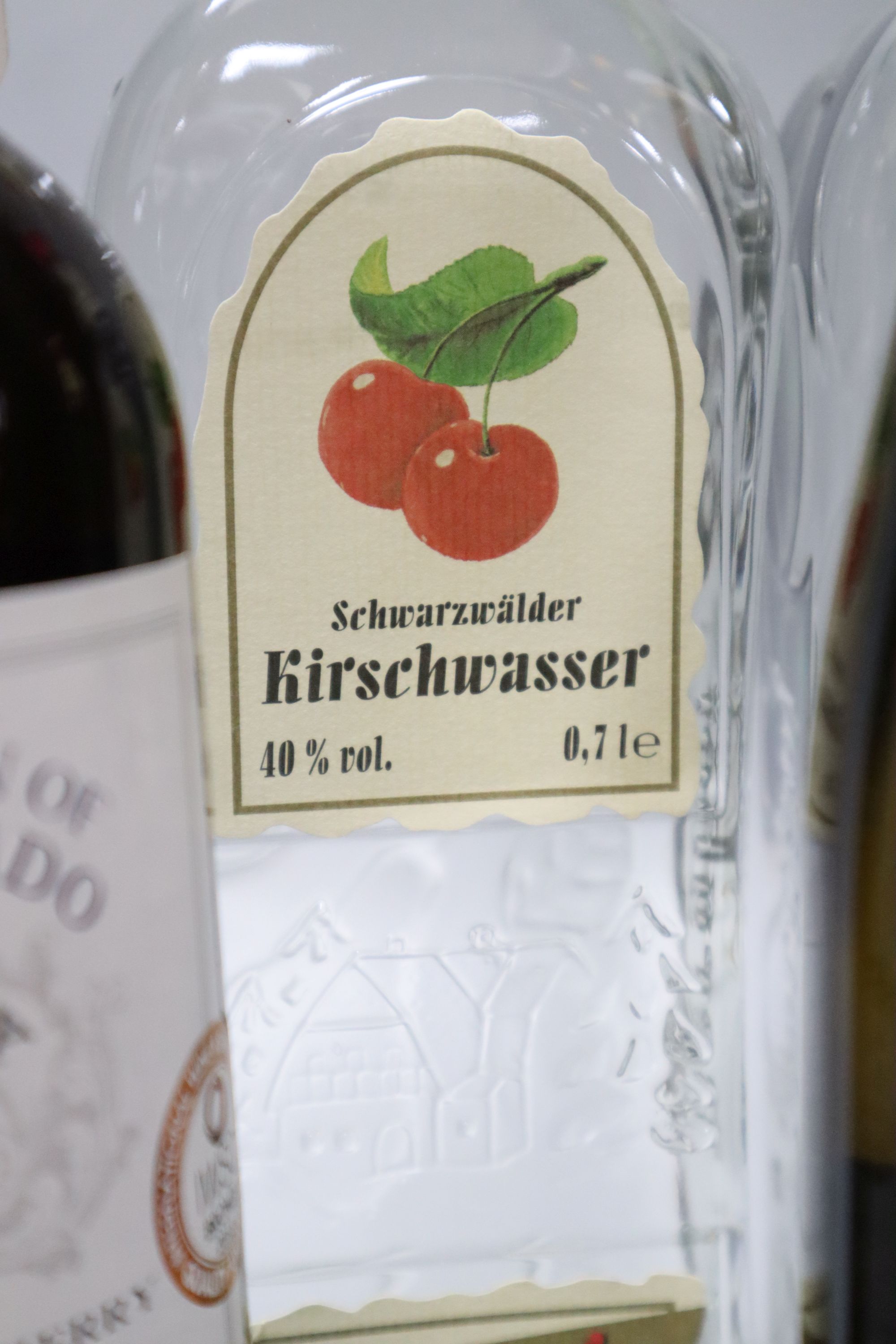 Seven various bottles of spirits, wine and sherry